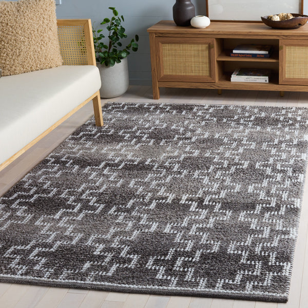 Safavieh Vermont Handwoven Brown Area Rug — Modern Scandinavian Minimalist Pet Yarn, Low-Profile Texture For Living Rooms 6'-0" x 9'-0" VRM125T-6