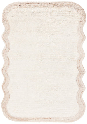 Safavieh Vermont Plush Ivory 6X8 Wool Area Rug – Handcrafted Tufted 1" Pile, Subtle Tonal Ripple Pattern, Durable Elegance VRM210A-68