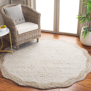 Safavieh Vermont Plush Ivory 6X8 Wool Area Rug – Handcrafted Tufted 1" Pile, Subtle Tonal Ripple Pattern, Durable Elegance VRM210A-68
