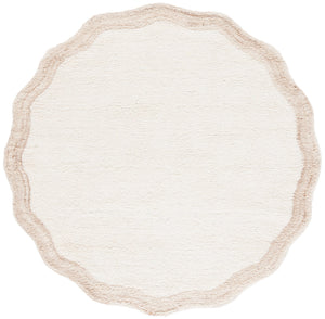 Safavieh Vermont Plush Ivory 6X8 Wool Area Rug – Handcrafted Tufted 1" Pile, Subtle Tonal Ripple Pattern, Durable Elegance VRM210A-68