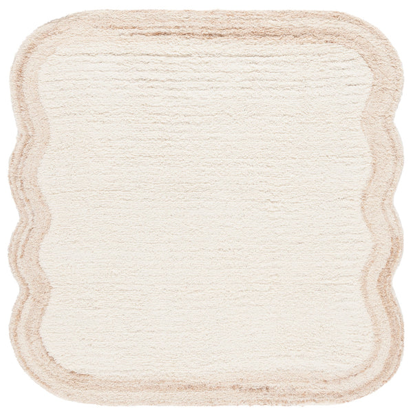 Safavieh Vermont Plush Ivory 6X8 Wool Area Rug – Handcrafted Tufted 1" Pile, Subtle Tonal Ripple Pattern, Durable Elegance VRM210A-68