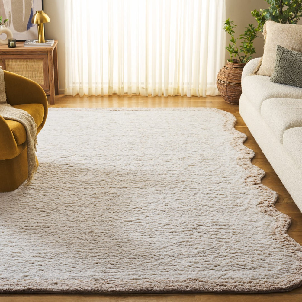 Safavieh Vermont Large Wool Area Rug - Luxurious Plush 1-inch Pile, Chic Modern Design, Handcrafted Elegance Ivory Wool Pile Vrm210a-2
