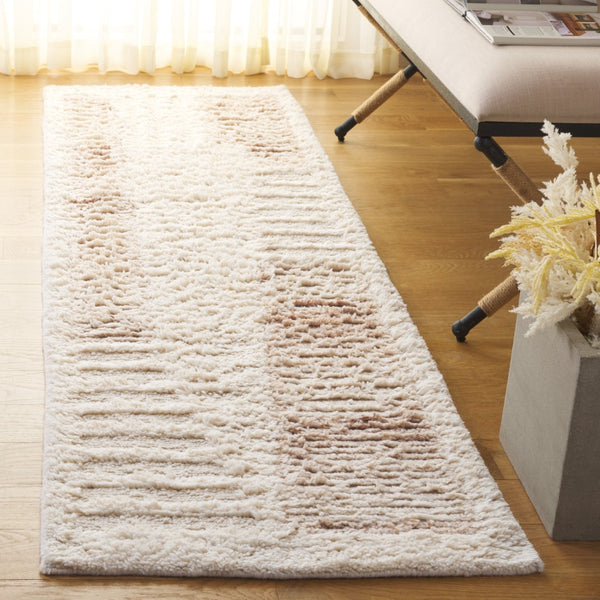 Safavieh Vermont Hand-tufted Wool Area Rug - Modern Elegance With Textured Stripes For Timeless Décor Ivory ,Beige Wool Pile Vrm224b-4