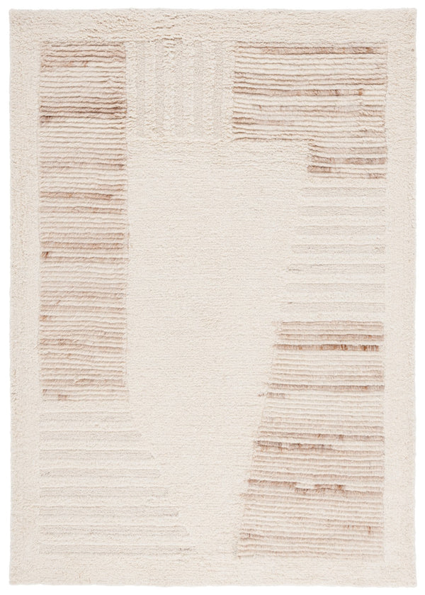Safavieh Vermont Hand-tufted Wool Area Rug - Modern Elegance With Textured Stripes For Timeless Décor Ivory ,Beige Wool Pile Vrm224b-4
