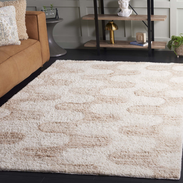 Safavieh Vermont 5'0" X 8'0" Handcrafted Area Rug - Luxurious Ivory & Beige, Soft Organic Pattern, Eco-friendly Ivory ,Beige 70% Wool,30% Recycled Cotton Vrm226a-5