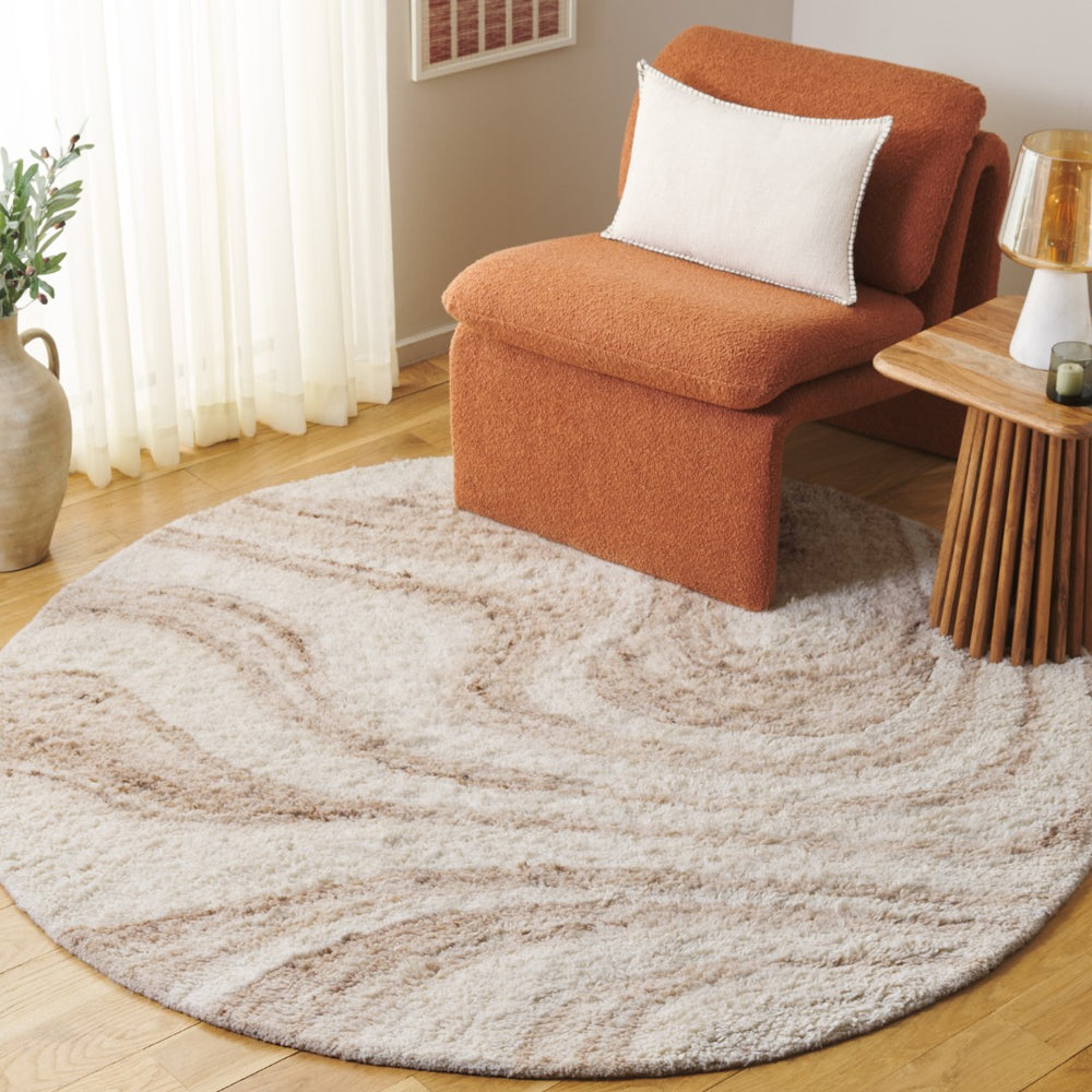 Safavieh Vermont Luxurious Modern Area Rug - Soft Plush Texture, Eco-friendly Wool & Cotton Blend For Comfort Ivory ,Beige 70% Wool,30% Recycled Cotton Vrm227a-3