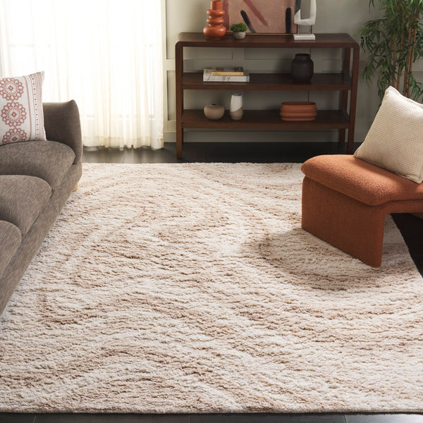 Safavieh Vermont Luxurious Modern Area Rug - Soft Plush Texture, Eco-friendly Wool & Cotton Blend For Comfort Ivory ,Beige 70% Wool,30% Recycled Cotton Vrm227a-3