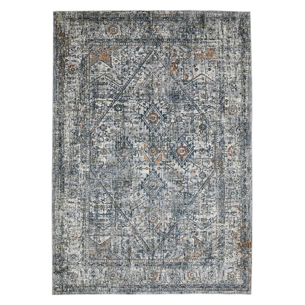 Amer Rugs Vermont Persian Bordered Power-loom Area Rug – Stylish Comfort For Living Rooms And Bedrooms Gray,Ivory Polyester Vrm30203