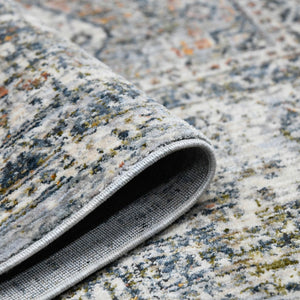 Amer Rugs Vermont Persian Bordered Power-loom Area Rug – Stylish Comfort For Living Rooms And Bedrooms Gray,Ivory Polyester Vrm30203