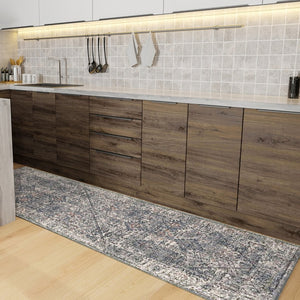 Amer Rugs Vermont Persian Bordered Power-loom Area Rug – Stylish Comfort For Living Rooms And Bedrooms Gray,Ivory Polyester Vrm32708