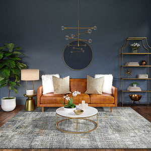 Amer Rugs Vermont Contemporary Power-loom Area Rug For Living Rooms And Bedrooms – Soft, Durable Design Gray,Orange Polyester Vrm50203