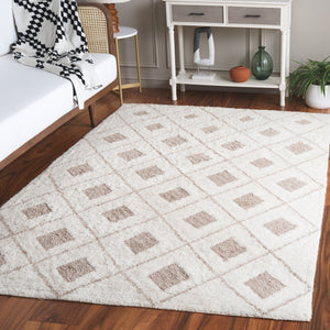 Safavieh Vermont Hand Tufted Area Rug – Luxurious Wool-cotton Blend With Modern Geometric Elegance Ivory ,Beige 80% Wool,20% Cotton Vrm556a-28