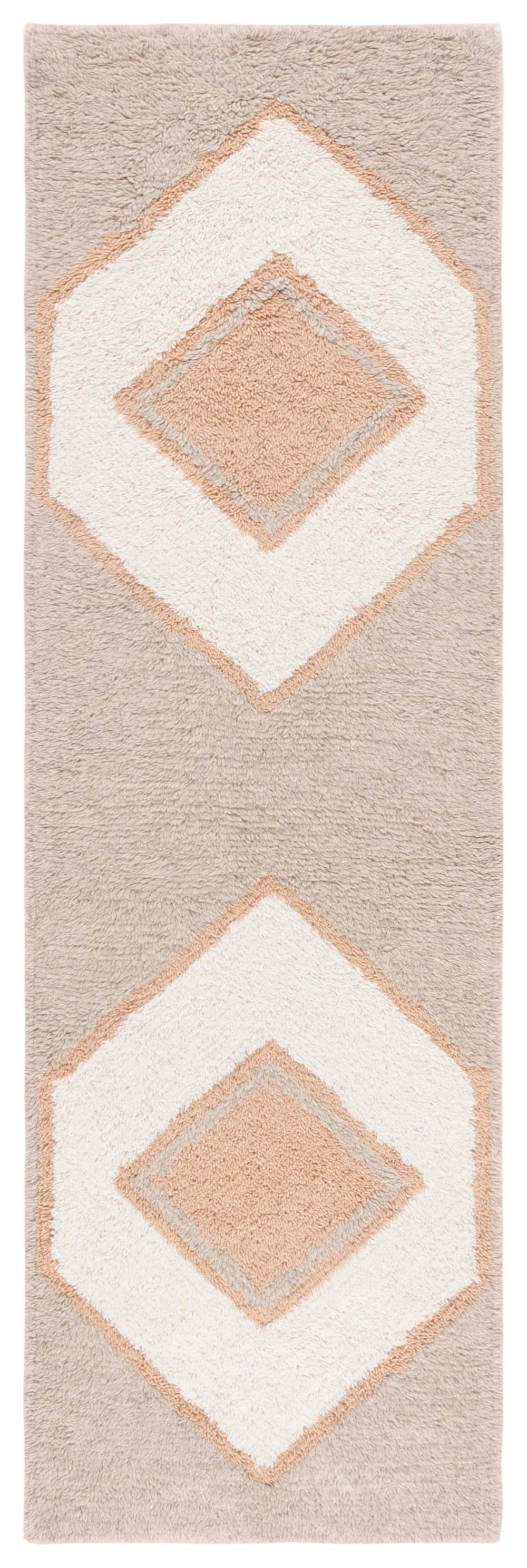 Safavieh Vermont Hand-tufted Area Rug - Contemporary Geometric Design In Warm Neutral Hues For Modern Homes Ivory ,Brown 80% Wool,20% Cotton Vrm557a-8