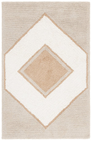Safavieh Vermont Hand-tufted Area Rug - Contemporary Geometric Design In Warm Neutral Hues For Modern Homes Ivory ,Brown 80% Wool,20% Cotton Vrm557a-8