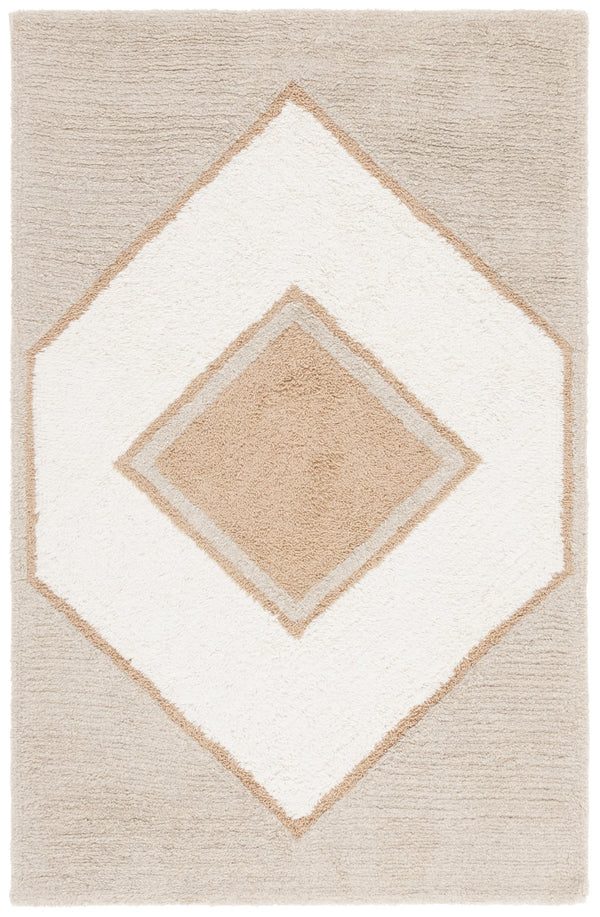 Safavieh Vermont Hand-tufted Area Rug - Contemporary Geometric Design In Warm Neutral Hues For Modern Homes Ivory ,Brown 80% Wool,20% Cotton Vrm557a-8