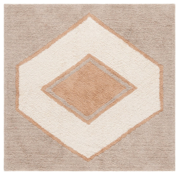 Safavieh Vermont Hand-tufted Area Rug - Contemporary Geometric Design In Warm Neutral Hues For Modern Homes Ivory ,Brown 80% Wool,20% Cotton Vrm557a-8
