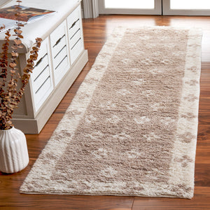 Safavieh Vermont Hand-tufted Wool-blend Area Rug - Elegant Cross Motif Design For Contemporary Spaces Beige ,Ivory 80% Wool,20% Cotton Vrm558b-6sq