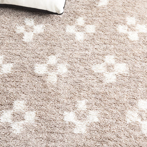 Safavieh Vermont Hand-tufted Wool-blend Area Rug - Elegant Cross Motif Design For Contemporary Spaces Beige ,Ivory 80% Wool,20% Cotton Vrm558b-6sq