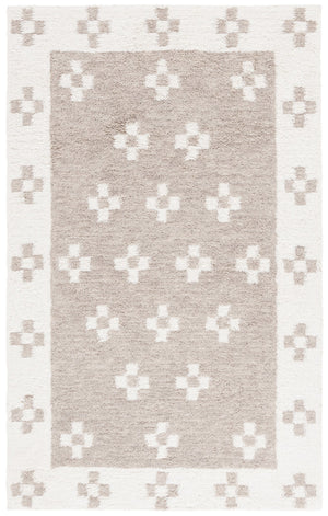 Safavieh Vermont Hand-tufted Wool-blend Area Rug - Elegant Cross Motif Design For Contemporary Spaces Beige ,Ivory 80% Wool,20% Cotton Vrm558b-6sq