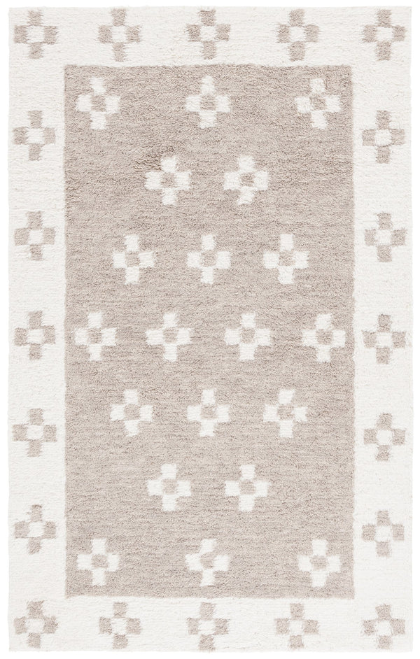 Safavieh Vermont Hand-tufted Wool-blend Area Rug - Elegant Cross Motif Design For Contemporary Spaces Beige ,Ivory 80% Wool,20% Cotton Vrm558b-6sq