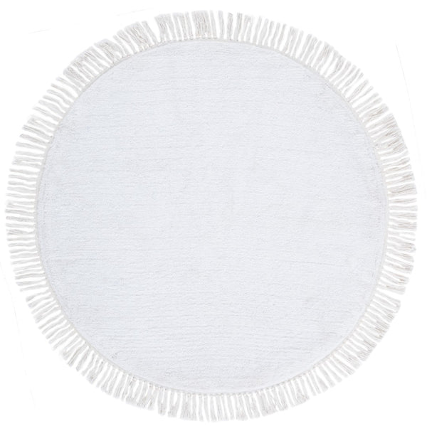 Safavieh Vermont Luxury Area Rug – Elegant Round Design In Soft Cotton & Polyester Blend For Modern Homes Ivory 50% Cotton,50% Polyester Vrm575a-5r