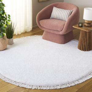 Safavieh Vermont Luxurious Round Area Rug - Modern Classic Design, Soft Cotton-poly Blend For Stylish Spaces Ivory 50% Cotton,50% Polyester Vrm575a-6r