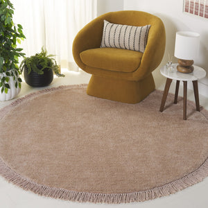 Safavieh Vermont Luxurious Round Area Rug - Modern Classic Design, Soft Cotton-poly Blend For Stylish Spaces Beige 50% Cotton,50% Polyester Vrm575b-6r