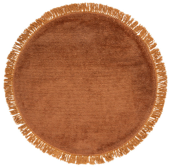 Safavieh Vermont Luxury Area Rug – Elegant Round Design In Soft Cotton & Polyester Blend For Modern Homes Gold 50% Cotton,50% Polyester Vrm575d-3r