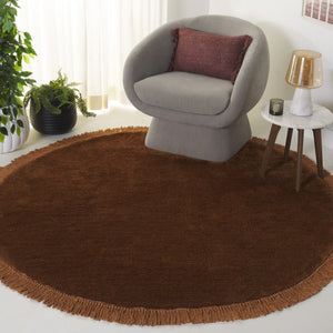 Safavieh Vermont Luxurious Round Area Rug - Modern Classic Design, Soft Cotton-poly Blend For Stylish Spaces Gold 50% Cotton,50% Polyester Vrm575d-6r