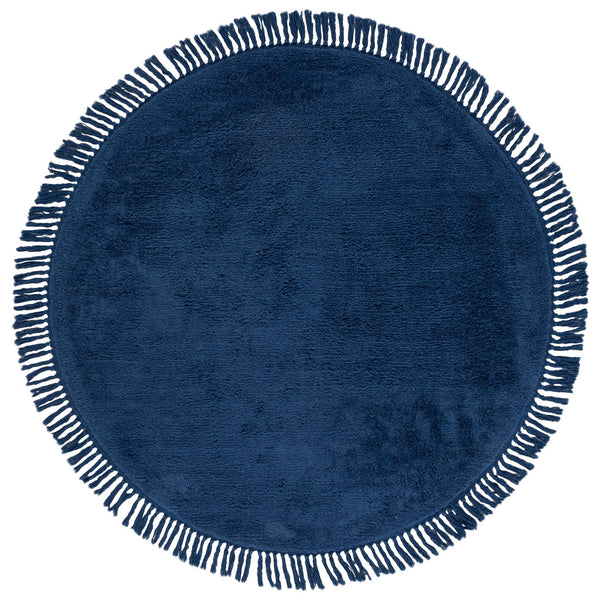 Safavieh Vermont Luxurious Round Area Rug - Modern Classic Design, Soft Cotton-poly Blend For Stylish Spaces Blue 50% Cotton,50% Polyester Vrm575m-4r