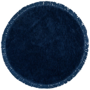 Safavieh Vermont Luxury Area Rug – Elegant Round Design In Soft Cotton & Polyester Blend For Modern Homes Blue 50% Cotton,50% Polyester Vrm575m-3r