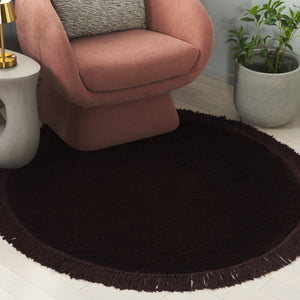 Safavieh Vermont Luxurious Round Area Rug - Modern Classic Design, Soft Cotton-poly Blend For Stylish Spaces Brown 50% Cotton,50% Polyester Vrm575t-4r