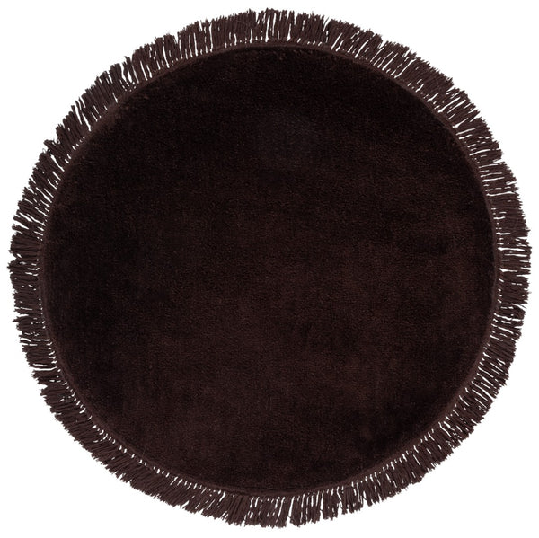 Safavieh Vermont Luxury Area Rug – Elegant Round Design In Soft Cotton & Polyester Blend For Modern Homes Brown 50% Cotton,50% Polyester Vrm575t-3r