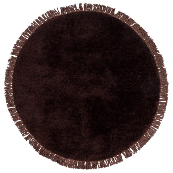 Safavieh Vermont Luxury Area Rug – Elegant Round Design In Soft Cotton & Polyester Blend For Modern Homes Brown 50% Cotton,50% Polyester Vrm575t-3r