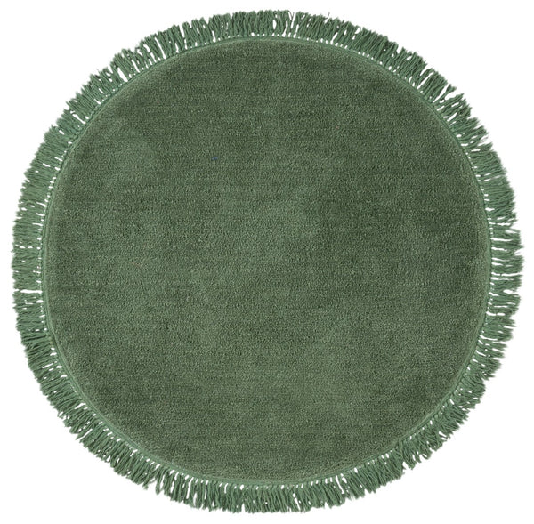 Safavieh Vermont Luxury Area Rug – Elegant Round Design In Soft Cotton & Polyester Blend For Modern Homes Green 50% Cotton,50% Polyester Vrm575y-3r