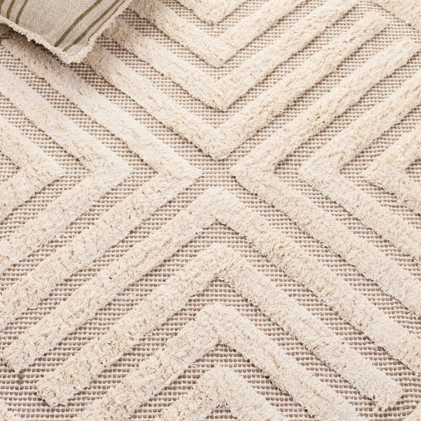 Safavieh Vermont Hand‑Loomed Ivory And Brown Geometric Cotton Rug — Low‑Profile 1/8" Pile, Durable Style 8'-0" x 10'-0" VRM577A-8