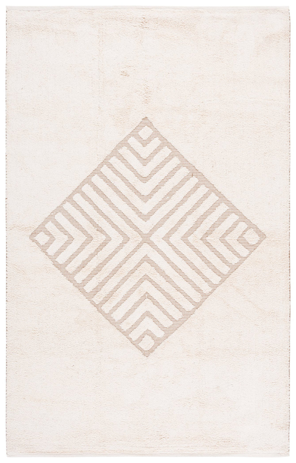 Safavieh Vermont Hand-Loomed Ivory Brown Runner Rug — Low-Profile Cotton Pile, Modern Geometric Design, Durable Elegance 2'-3" x 8'-0" VRM577A-28