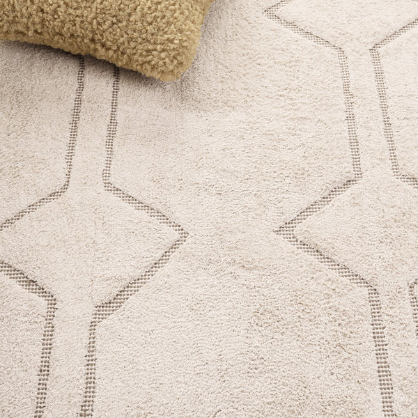 Safavieh Vermont Hand-Loomed Cotton Rug In Ivory And Brown — Low-Profile Geometric Design, Soft Durable Texture 4'-0" x 6'-0" VRM578A-4