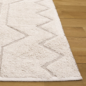 Safavieh Vermont Hand-Loomed Cotton Rug In Ivory And Brown — Low-Profile Geometric Design, Soft Durable Texture 4'-0" x 6'-0" VRM578A-4