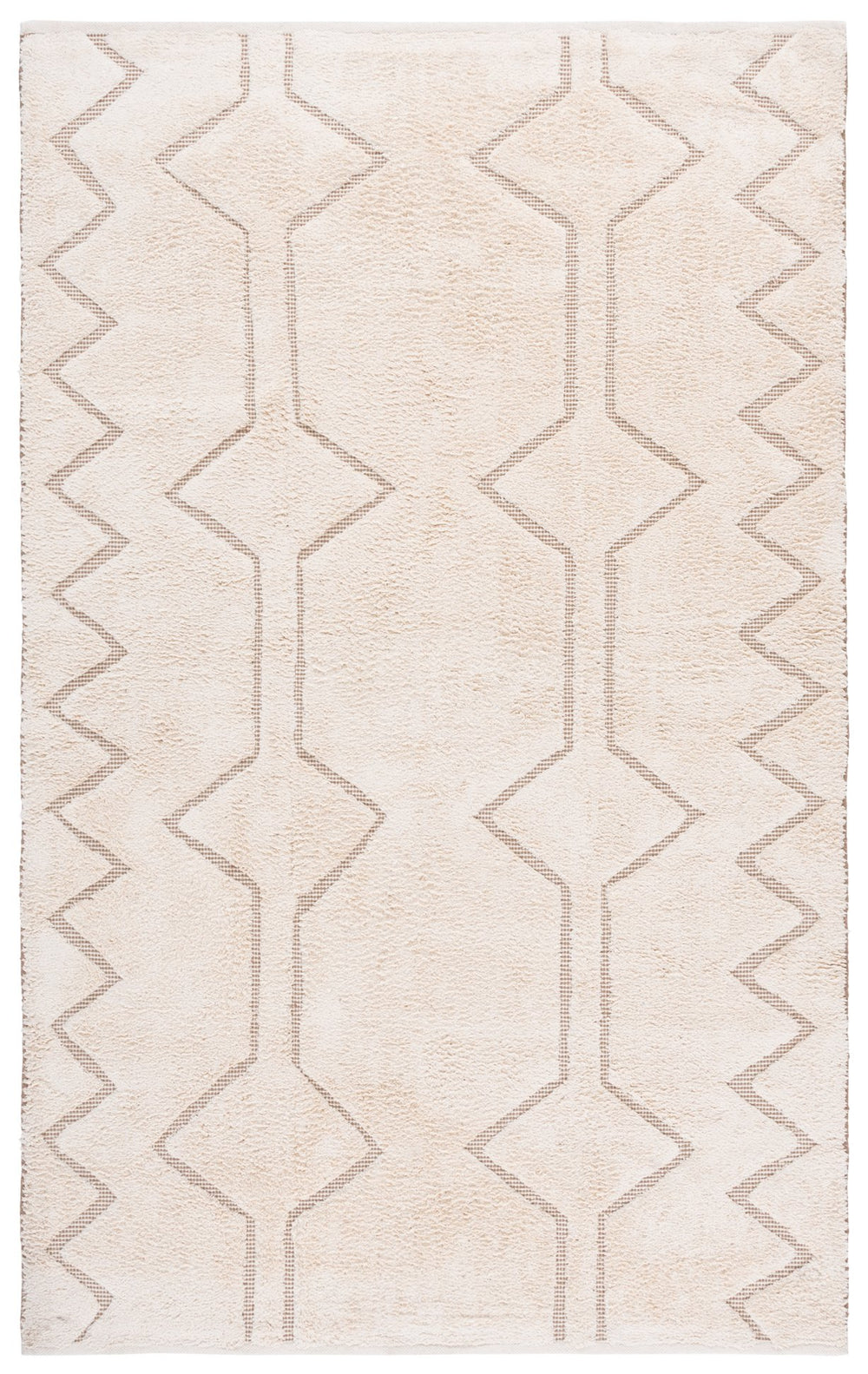 Safavieh Vermont Hand-Loomed Cotton Runner In Ivory And Brown Geometric Design—Low-Profile, Modern Hallway Rug 2'-3" x 8'-0" VRM578A-28