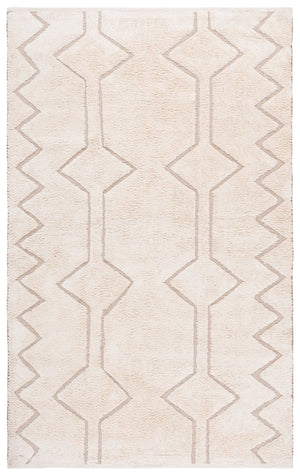 Safavieh Vermont Hand-Loomed Cotton Rug In Ivory And Brown — Low-Profile Geometric Design, Soft Durable Texture 4'-0" x 6'-0" VRM578A-4