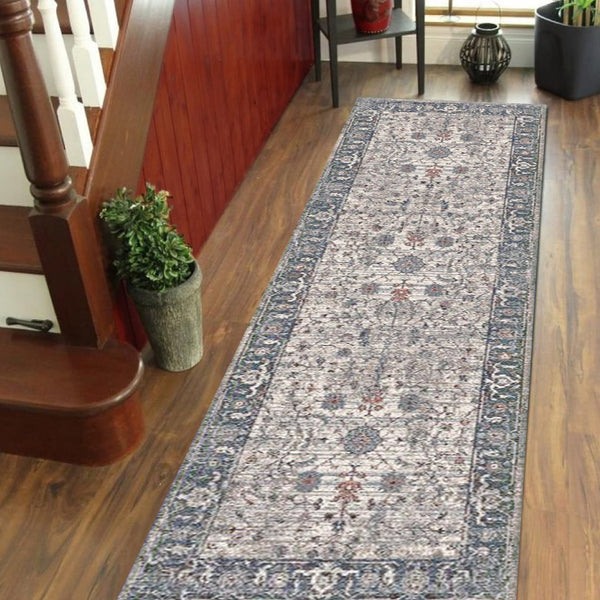 Amer Rugs Vermont Persian Bordered Power-loom Area Rug – Stylish Comfort For Living Rooms And Bedrooms Ivory,Gray Polyester Vrm62708