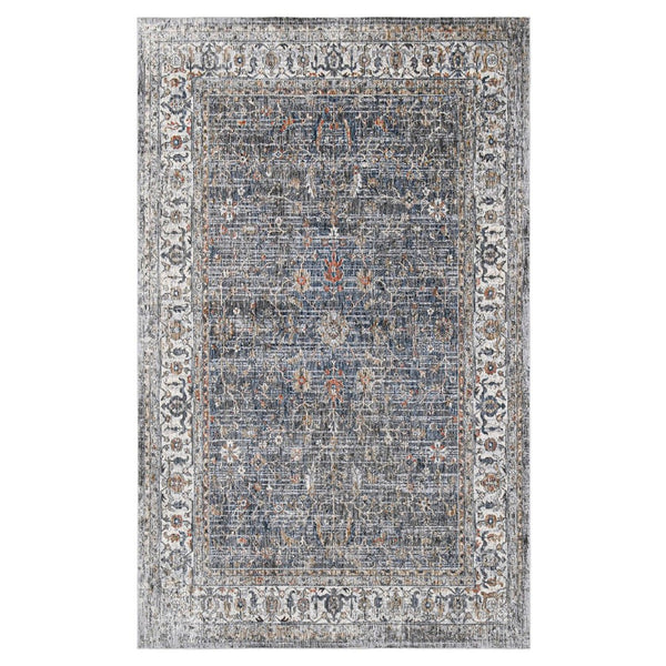 Amer Rugs Vermont Persian Bordered Power-loom Area Rug – Stylish Comfort For Living Rooms And Bedrooms Charcoal Polyester Vrm70203