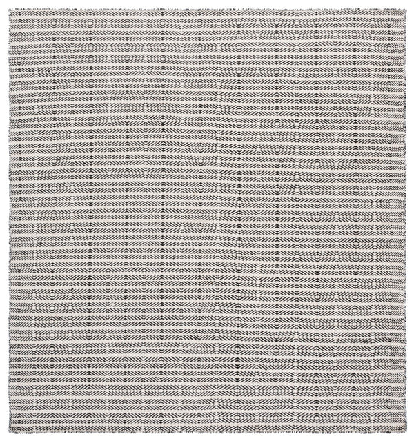 Safavieh Vermont Hand Tufted Round Area Rug - Luxurious Geometric Design For Modern Elegance In Any Room Black ,Ivory 80% Wool And 20% Cotton Vrm803z-7sq