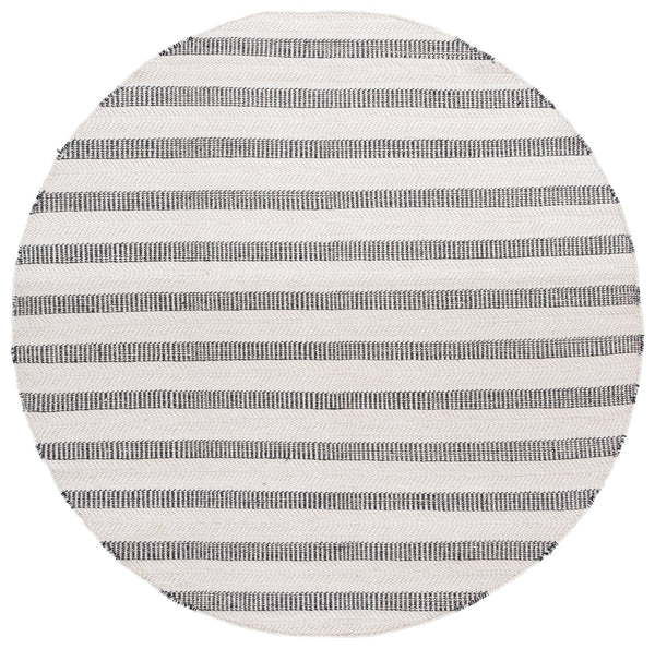 Safavieh Vermont Hand Tufted Round Area Rug - Timeless Elegance In Luxurious Wool & Cotton Blend For Your Home Black ,Ivory 80% Wool And 20% Cotton Vrm804z-7r