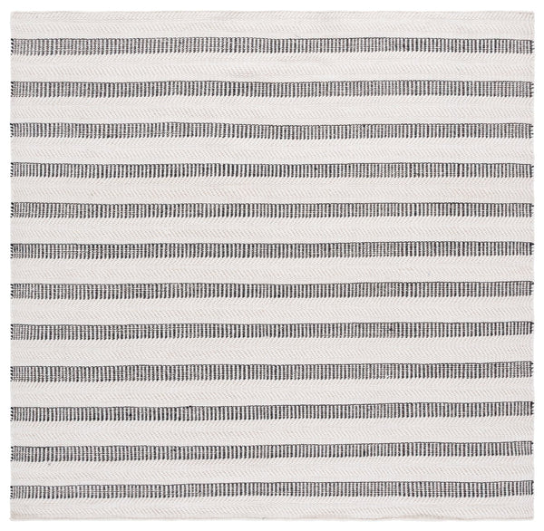 Safavieh Vermont Hand Tufted Round Area Rug - Timeless Elegance In Luxurious Wool & Cotton Blend For Your Home Black ,Ivory 80% Wool And 20% Cotton Vrm804z-7sq