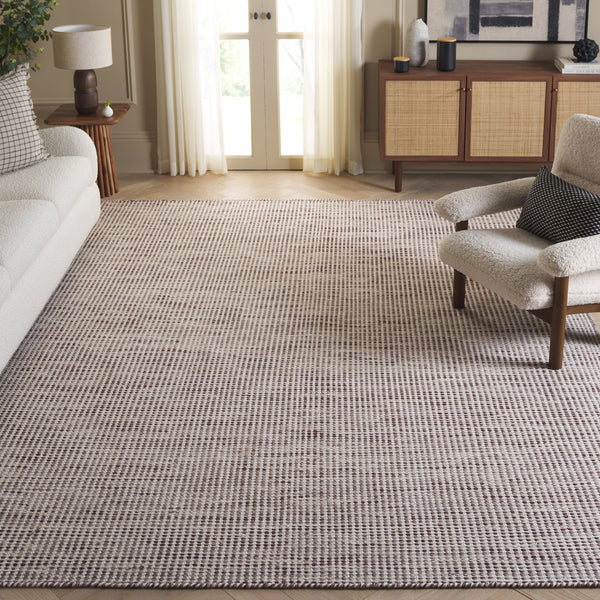 Safavieh Vermont Hand-Tufted Wool-Cotton Rug In Warm Brown And Ivory Tones, Low-Profile Pile, Durable Indian Craftsmanship 10'-0" x 14'-0" VRM805T-10