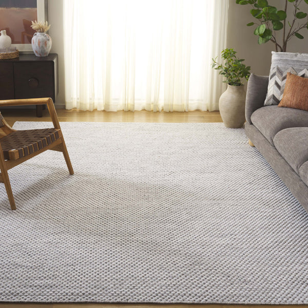 Safavieh Vermont 808b Hand-woven Area Rug - Luxurious 80% Wool & 20% Cotton For Sophisticated Home Decor Light Grey ,Ivory 80% Wool,20% Cotton Vrm808g-5