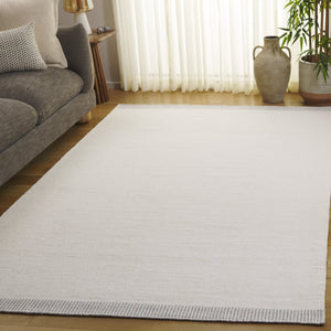Safavieh Vermont Modern Runner Rug: Hand Woven Elegance In Soft Wool & Cotton For Stylish Home Decor Ivory ,Grey 80% Wool,20% Cotton Vrm809a-5