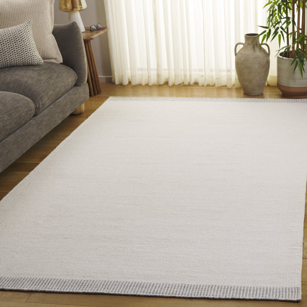 Safavieh Vermont Modern Runner Rug: Hand Woven Elegance In Soft Wool & Cotton For Stylish Home Decor Ivory ,Grey 80% Wool,20% Cotton Vrm809a-5